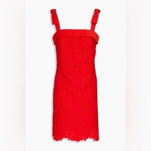 ML MONIQUE LHUILLIER - Embroidered Red Ribbon Mini Dress